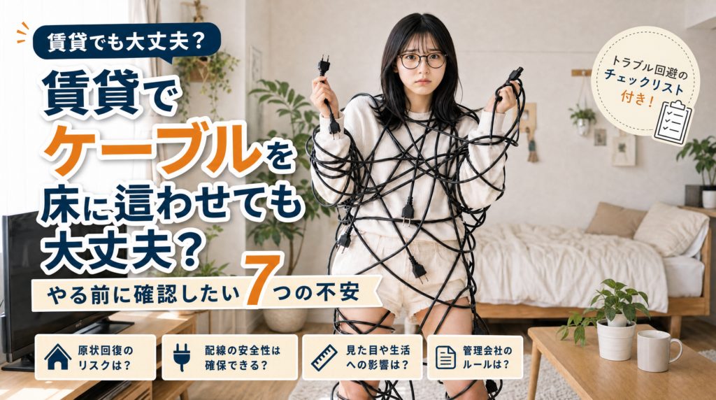 賃貸でケーブルを床に這わせても大丈夫？やる前に確認したい7つの不安
