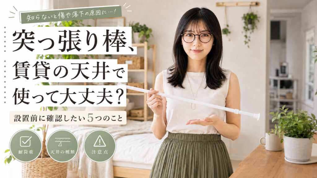 突っ張り棒、賃貸の天井で使って大丈夫？設置前に確認したい5つのこと