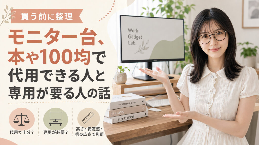 モニター台、本や100均で代用できる人と専用が要る人の話